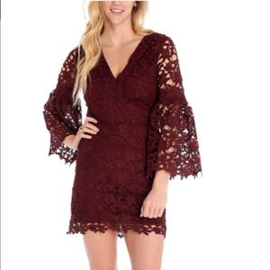 Maroon Lace Dress